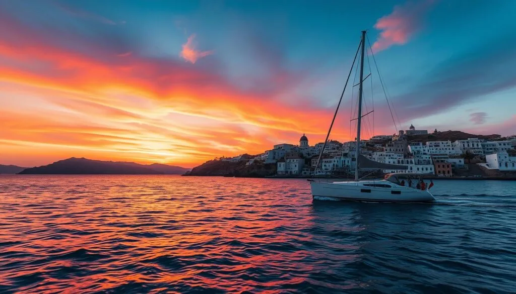 Sunset Sailing in Santorini