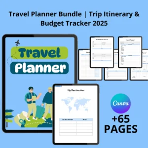 Editable Travel Planner | PDF & Canva Templates