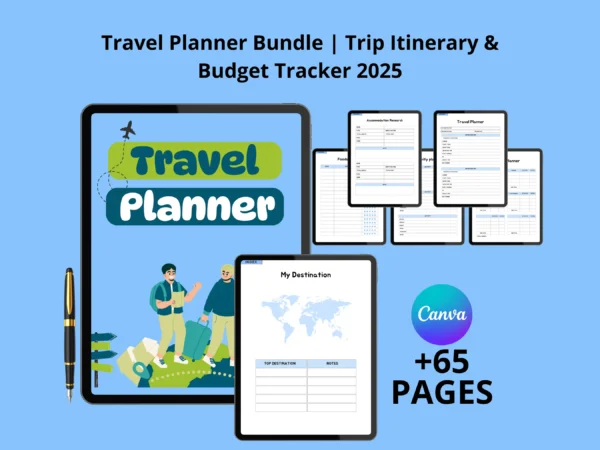 Editable Travel Planner | PDF & Canva Templates