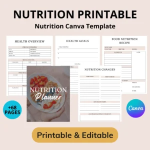 Nutrition & Wellness Planner Printable – Meal & Fitness Tracker (PDF)